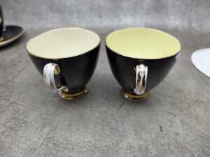 Set of four Royal Albert black and pastel coloured duos - 4