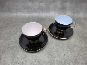 Set of four Royal Albert black and pastel coloured duos - 5