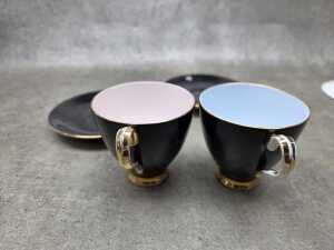 Set of four Royal Albert black and pastel coloured duos - 7