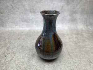 Two drip glaze studio pottery vases - 3