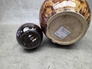 Two drip glaze studio pottery vases - 4