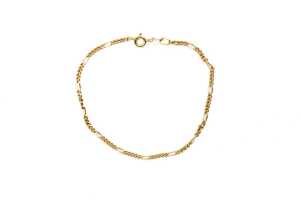 A figaro link bracelet in 9 carat yellow gold