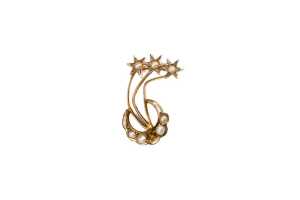A pair of earrings and a seed pearl setting in 9 carat yellow gold - 2