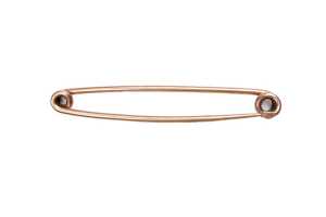 A safety pin brooch in 9 carat rose gold
