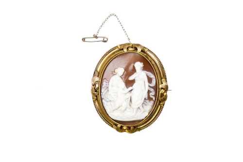 Rolled gold cameo brooch