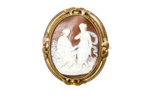 Rolled gold cameo brooch - 2