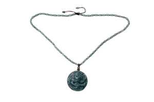 A Jade bangle and necklace - 3