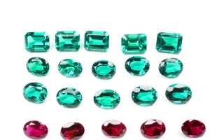 A collection of synthetic rubies and emeralds - 2