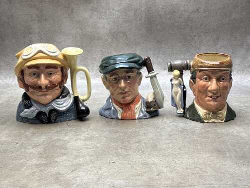 Three Royal Doulton porcelain character jugs