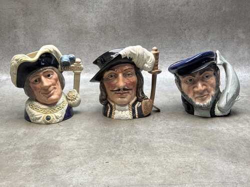 Three Royal Doulton porcelain character jugs
