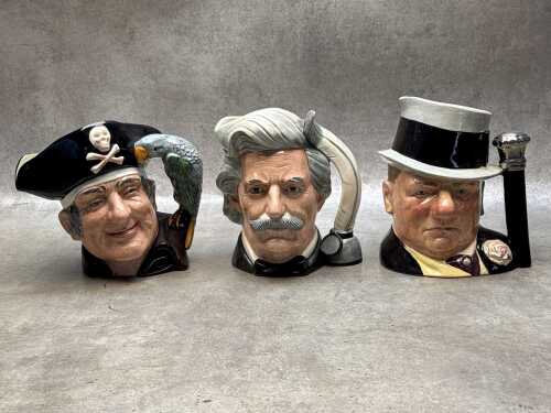 Three Royal Doulton porcelain character jugs