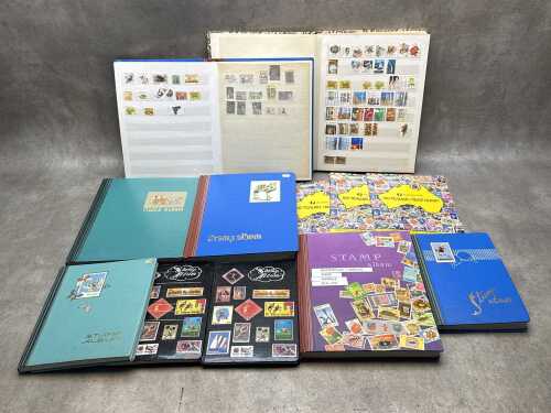 12 Australian stamp albums, including The Man From Snowy River