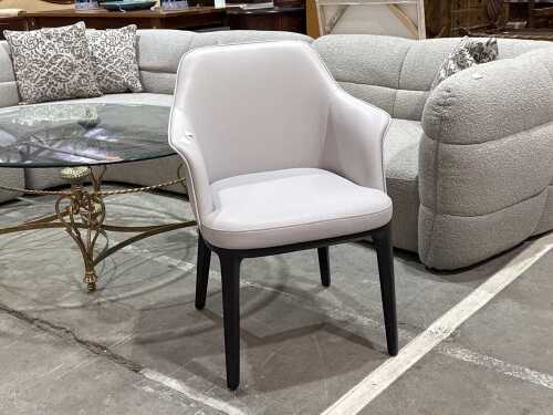 Grey vinyl dining chair