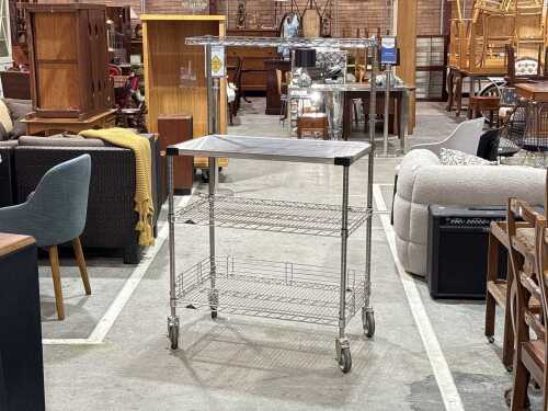 Stainless steel commercial kitchen utility cart