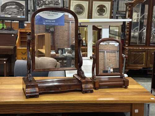 Two Victorian shaving mirrors