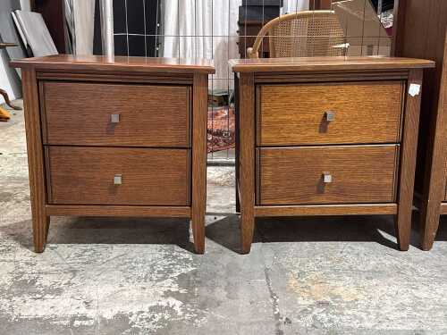Pair of Hycraft two-drawer bedside tables