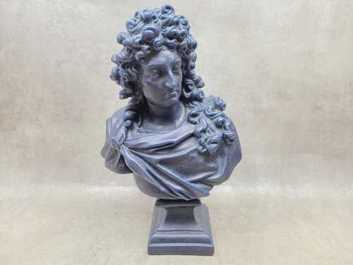 Trudon Louis XIV wax candle bust in navy blue