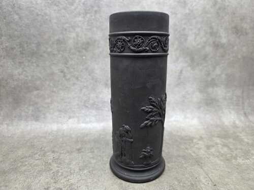 Late Victorian Wedgwood basalt ceramic spill vase