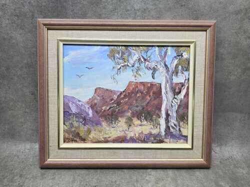 Shirley Grass, Australian landscape. Oil painting on board