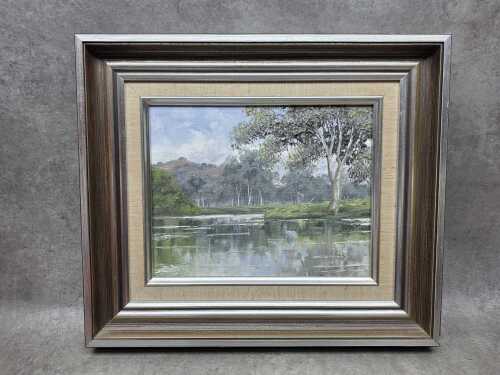 Joan Lehmann, Murray River. Oil painting on board