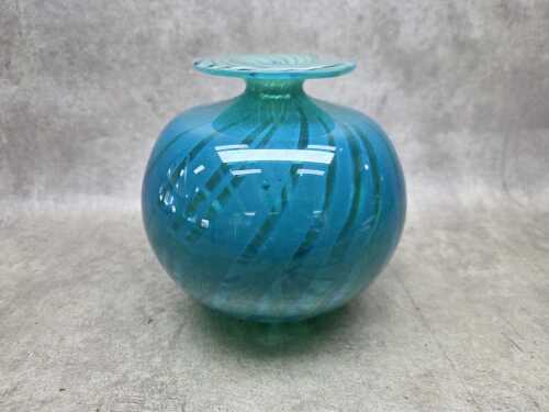 1970's Mdina Glass 'Ming' pattern vase