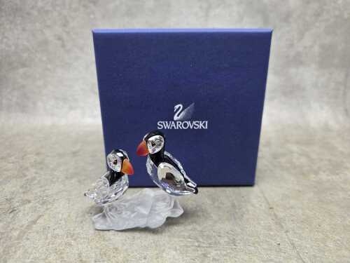 Swarovski Crystal Pair of Puffins figure
