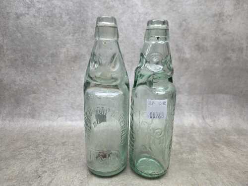 Two antique glass Codd bottles