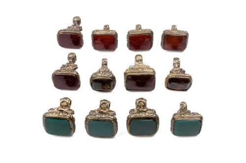 A collection of twelve seals fobs