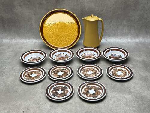 Mid-century ceramic kitchenware, including Arabia Finland bowls and plates