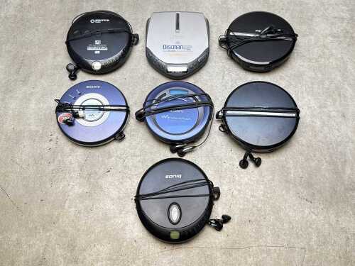 Seven Discmans, including Sony