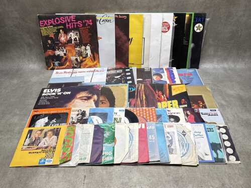 Vinyl records, including LPs and 7" singles