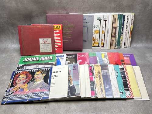 Mostly 1930s Jazz and Big Band vinyl records, including Ray Noble Orchestra box set