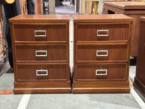 Pair of teak bedsides