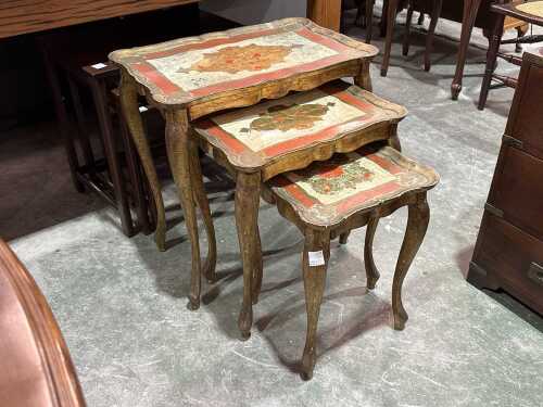 Nest of three Italian side tables