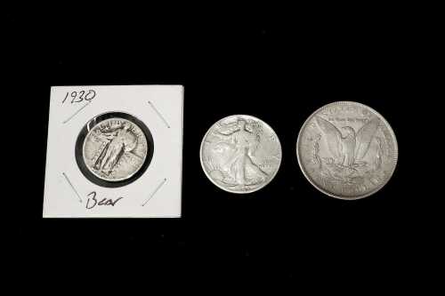 Three American silver coins