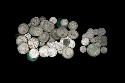 Pre-decimal silver Australian coins, total approx 314g
