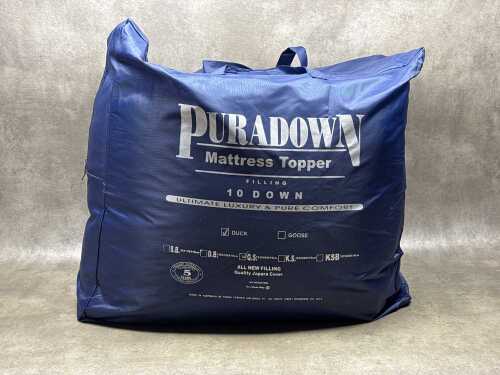 Puradown duck down mattress topper, queen size