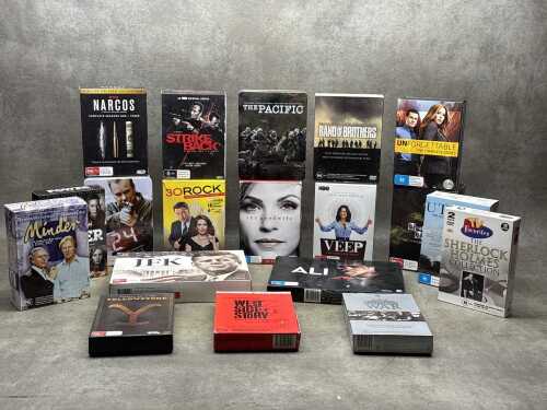 DVD box sets, including Breaking Bad, 24, VEEP