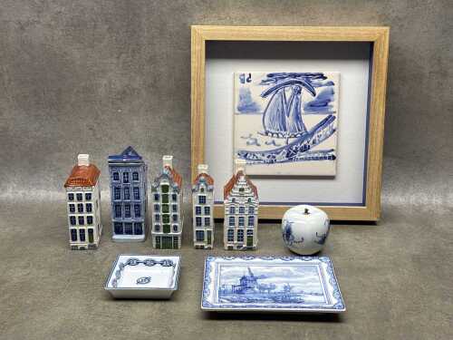 Mainly blue and white Delft ware
