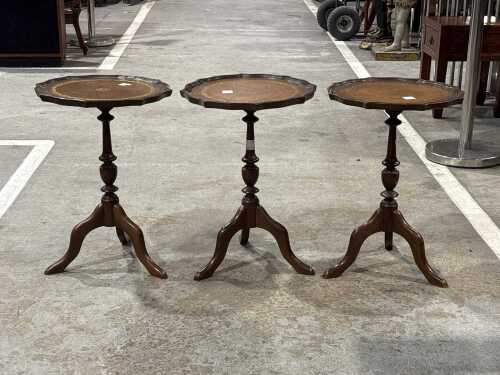 Trio of wine tables