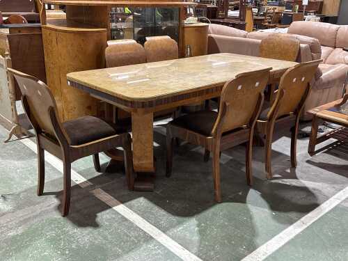 1950s Art Deco maple dining suite