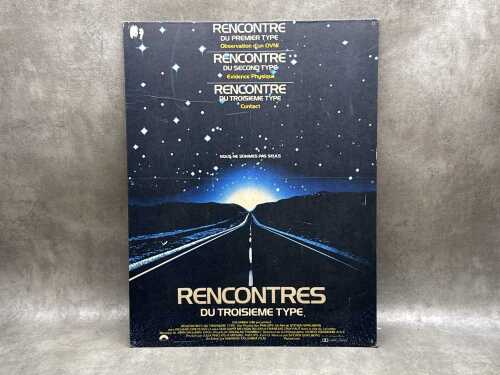French Close Encounters of the Third Kind movie poster mounted on masonite
