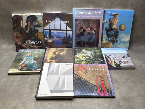 Art and architecture reference books, including Salvador Dali