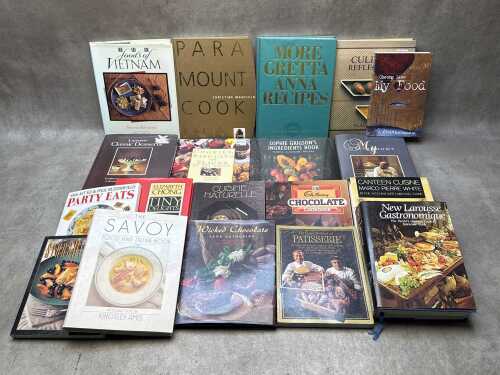 Cooking books, including New Larousse Gastronomique