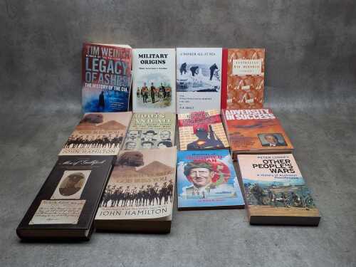 Australian military books, including Pilgrimage: A Traveller's Guide to Australia's Battlefields