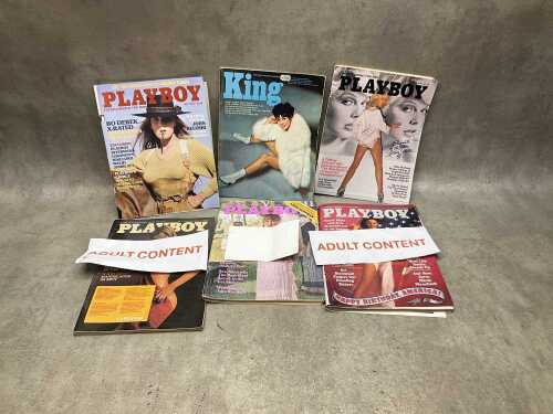 Six adult magazines, including Playboy and King