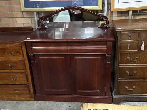 Timber mirrored back sideboard