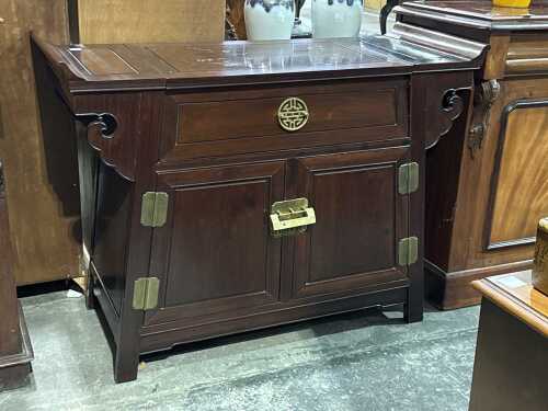 Chinese rosewood style dry bar cabinet