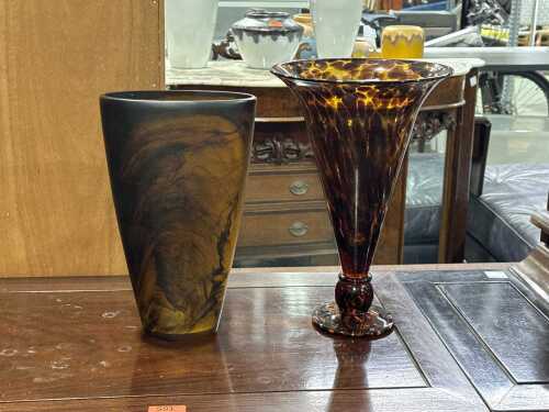 Glass and resin vases