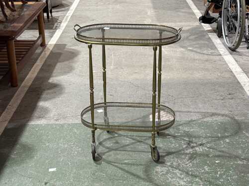 Art deco Glass bar cart